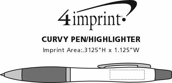 Imprint Area of Curvy Pen/Highlighter