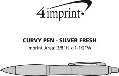 Imprint Area of Curvy Pen - Silver Fresh