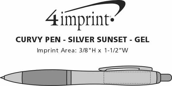 Imprint Area of Curvy Pen - Silver Sunset - Gel