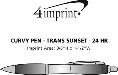 Imprint Area of Curvy Pen - Trans Sunset - 24 hr
