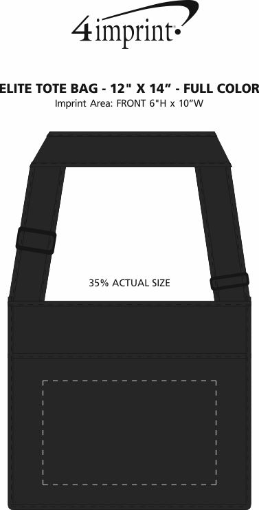 Imprint Area of Elite Tote Bag - 12" x 14" - Full Color