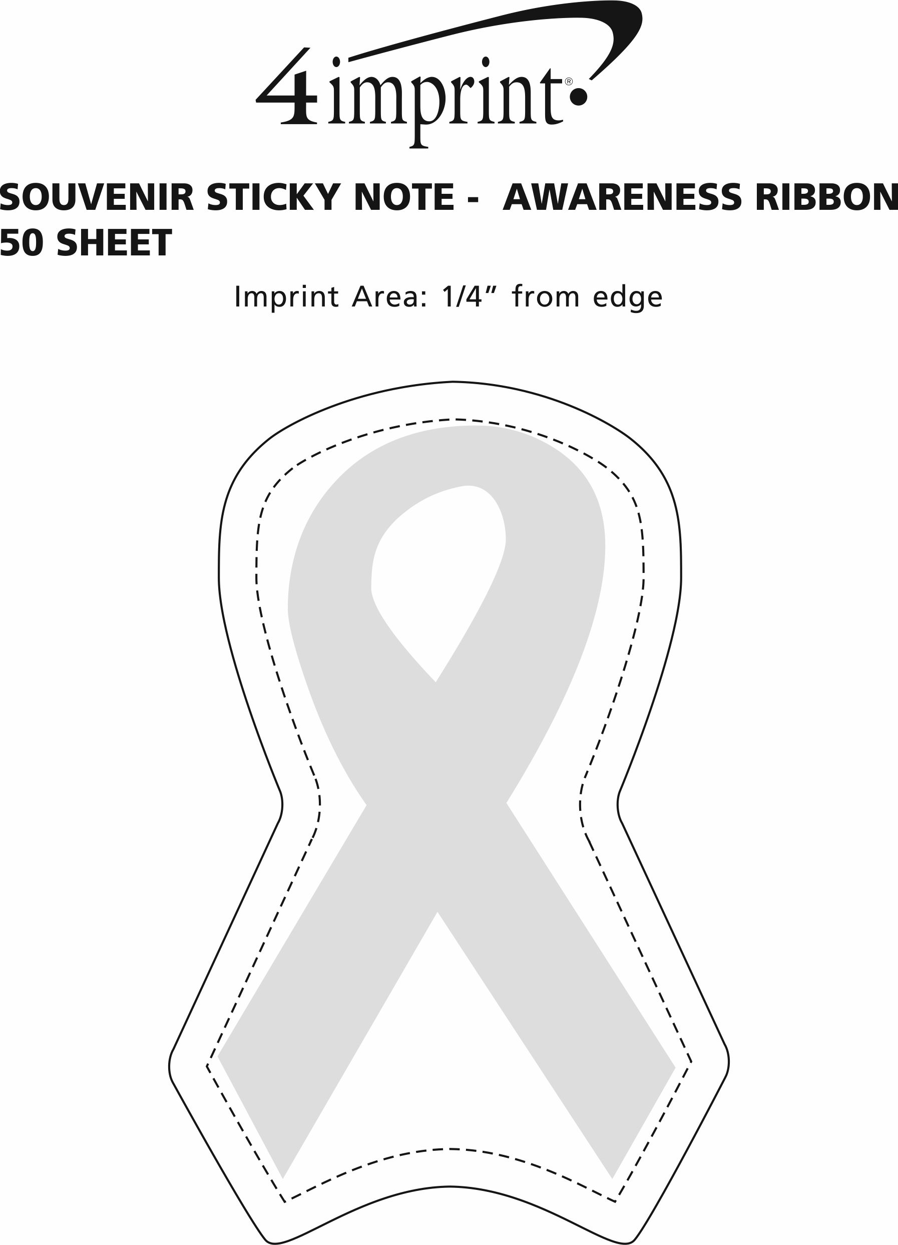 Imprint Area of Souvenir Sticky Note - Awareness Ribbon - 50 Sheet