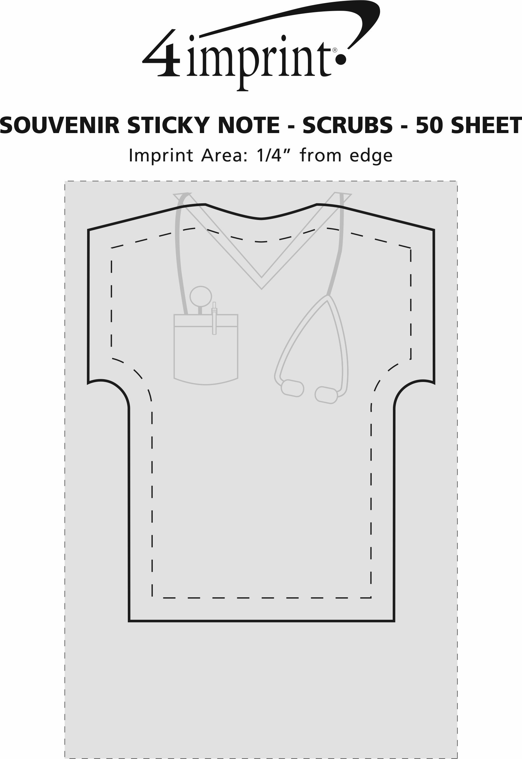 Imprint Area of Souvenir Sticky Note - Scrubs - 50 Sheet