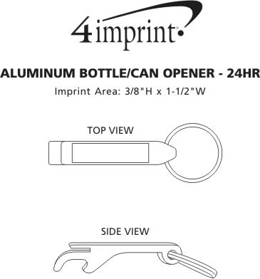 Imprint Area of Aluminum Bottle/Can Opener - 24 hr