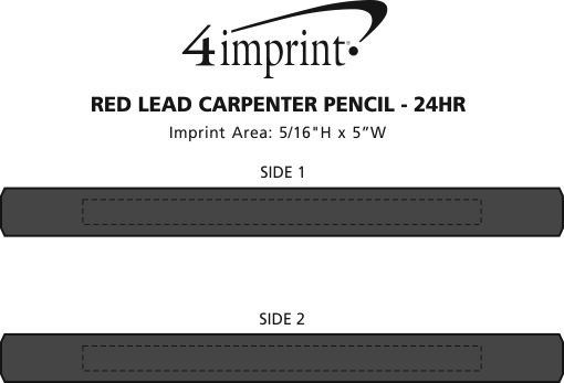Imprint Area of Red Lead Carpenter Pencil - 24 hr