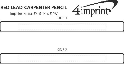 Imprint Area of Red Lead Carpenter Pencil