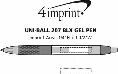 Imprint Area of uni-ball 207 BLX Gel Pen