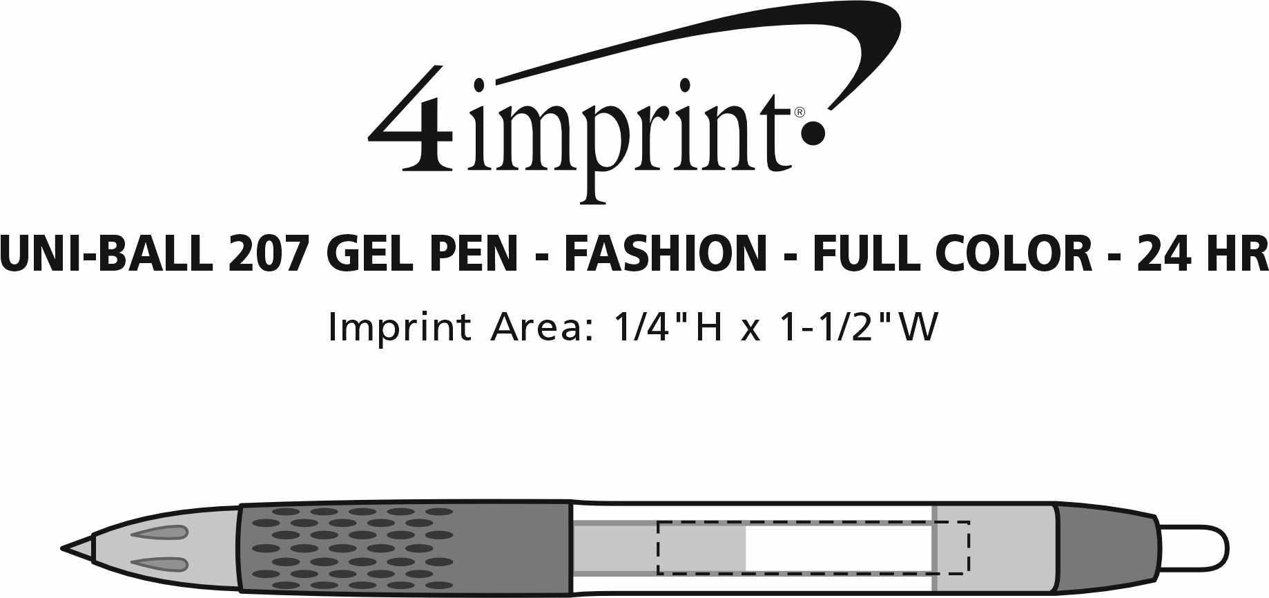 Imprint Area of uni-ball 207 Gel Pen - Fashion - Full Color - 24 hr