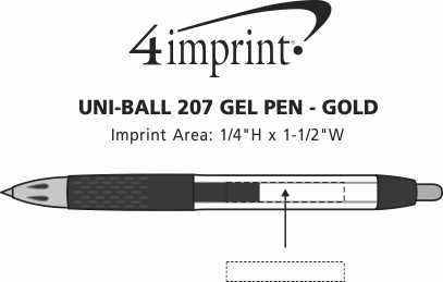 Imprint Area of uni-ball 207 Gel Pen - Gold