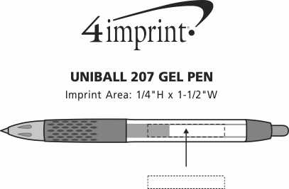 Imprint Area of uni-ball 207 Gel Pen
