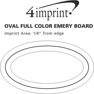Imprint Area of Oval Full Color Emery Board