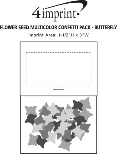 Imprint Area of Flower Seed Multicolor Confetti Pack - Butterfly