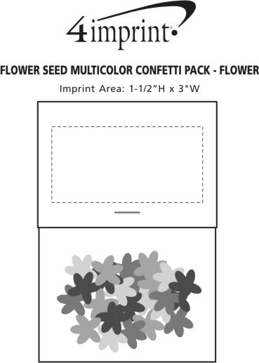 Imprint Area of Flower Seed Multicolor Confetti Pack - Flower