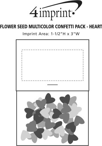 Imprint Area of Flower Seed Multicolor Confetti Pack - Heart