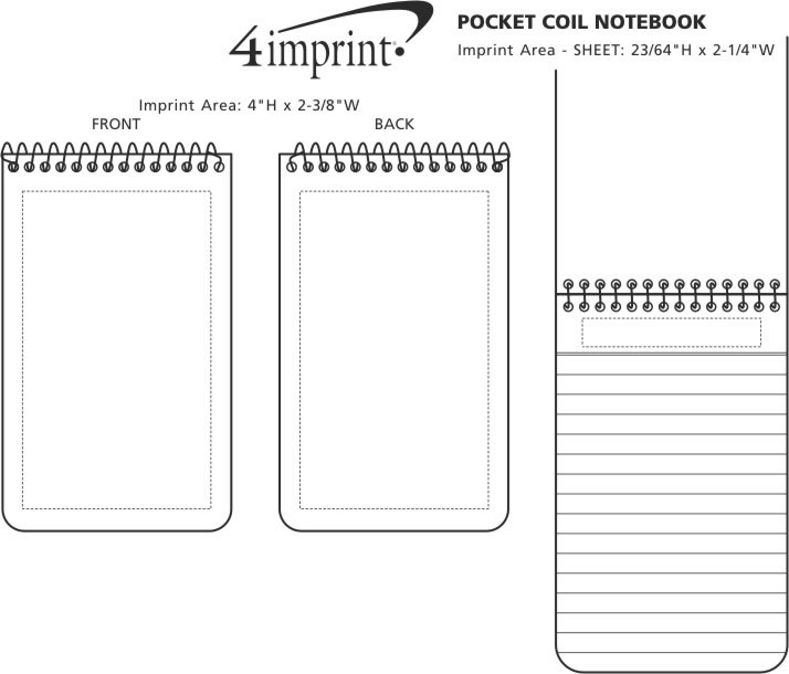 Imprint Area of Pocket Coil Notebook