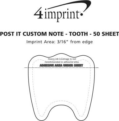 Imprint Area of Post-it® Custom Notes - Tooth - 50 Sheet