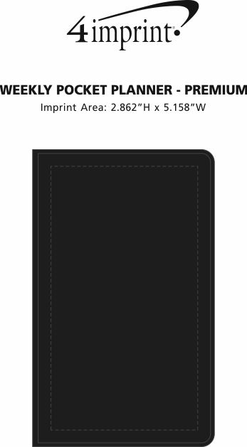 Imprint Area of Weekly Pocket Planner - Premium