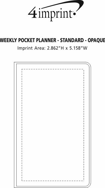 Imprint Area of Weekly Pocket Planner - Standard - Opaque