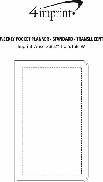 Imprint Area of Weekly Pocket Planner - Standard - Translucent