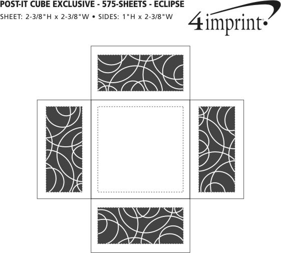 Imprint Area of Post-it® Notes Cubes - 285 Sheets - Exclusive - Eclipse