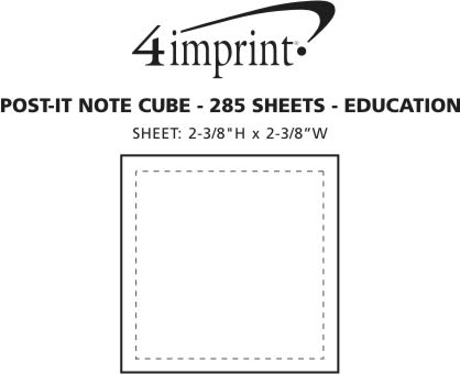 Imprint Area of Post-it® Notes Cubes - 285 Sheets - Education