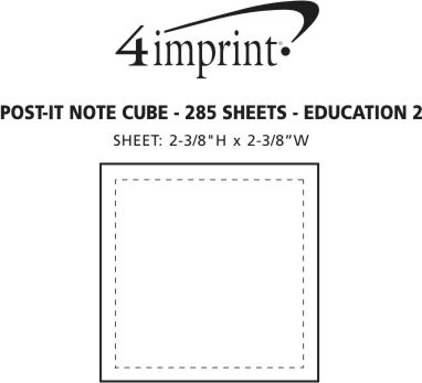 Imprint Area of Post-it® Notes Cubes - 285 Sheets - Education2