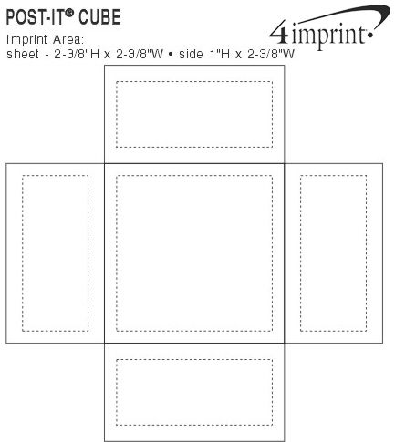 Imprint Area of Post-it® Notes Cubes - 2-3/4" x 2-3/4" x 1-3/8" - White