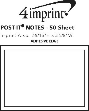 Imprint Area of Post-it® Notes - 3" x 4" - 50 Sheet