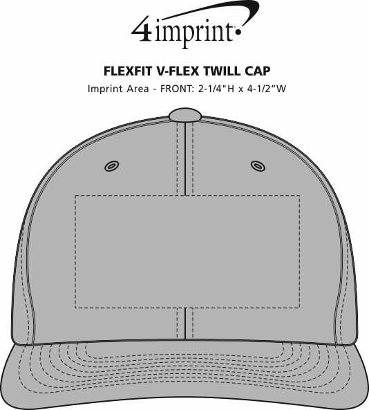 Imprint Area of Flexfit V-Flex Twill Cap