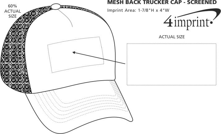 Imprint Area of Mesh Back Trucker Cap