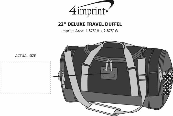 Imprint Area of Deluxe Travel Duffel - 22"
