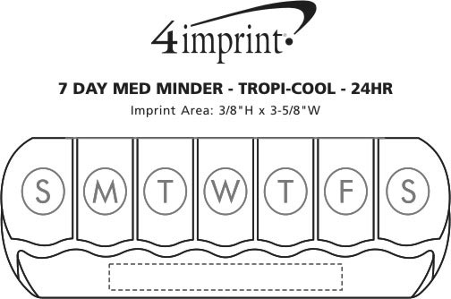 Imprint Area of 7-Day Med Minder - Translucent - 24 hr