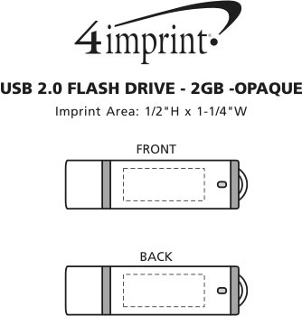 Imprint Area of USB 2.0 Flash Drive - 2GB - Opaque