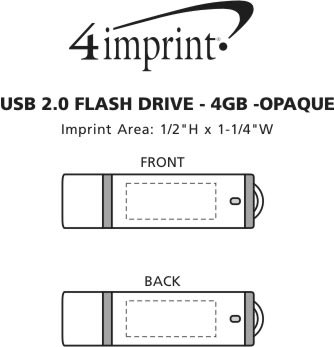 Imprint Area of USB 2.0 Flash Drive - 4GB - Opaque