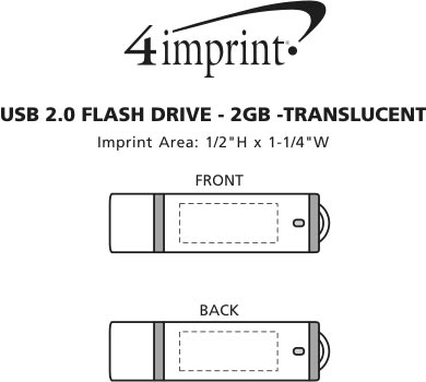 Imprint Area of USB 2.0 Flash Drive - 2GB - Translucent