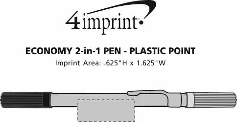 Imprint Area of DriMark Double Header Plastic Point Pen/Highlighter