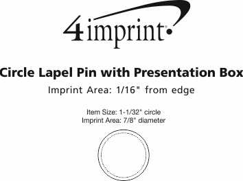 Imprint Area of Circle Lapel Pin with Presentation Box