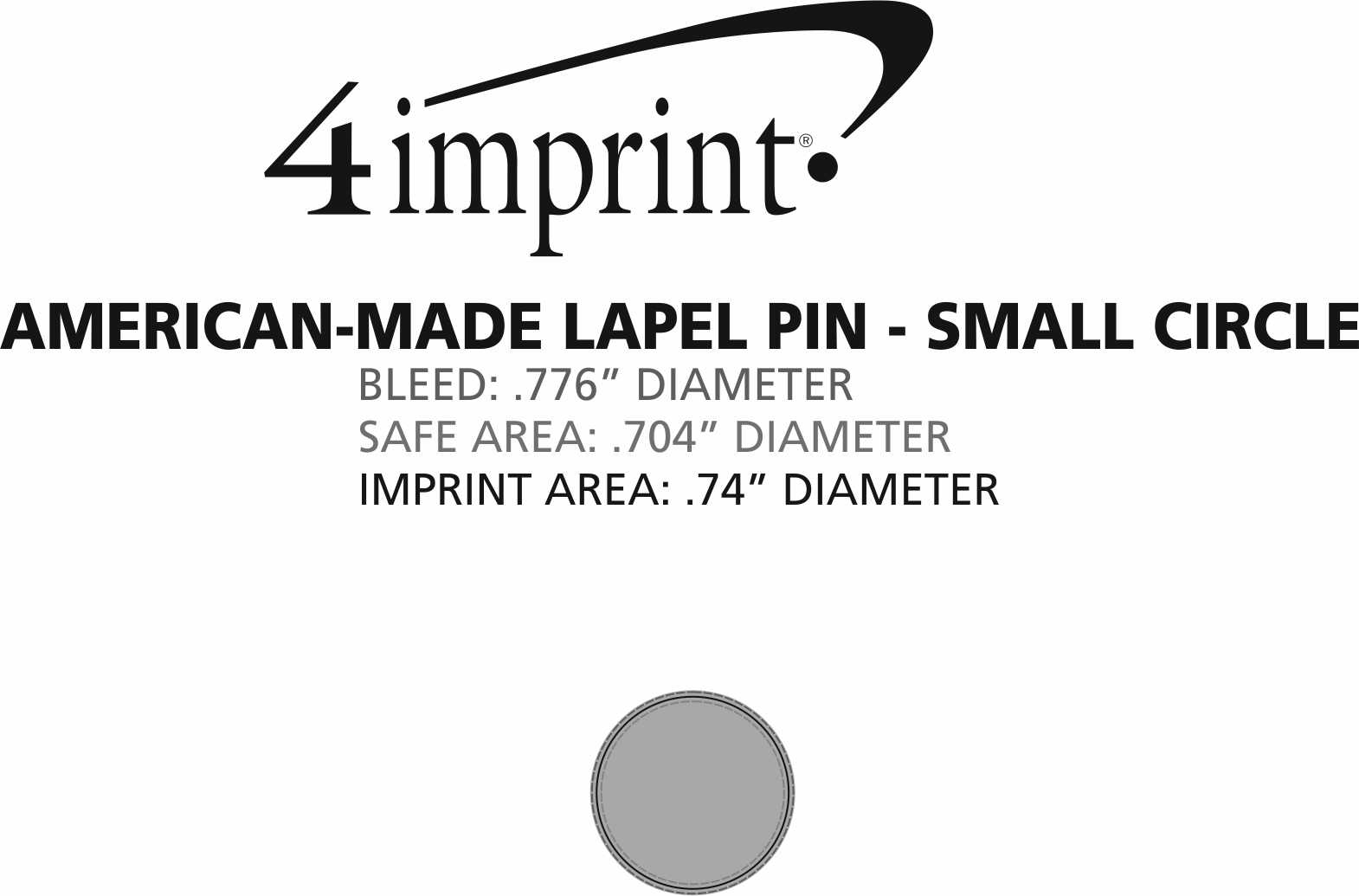 Imprint Area of Lapel Pin - Small Circle