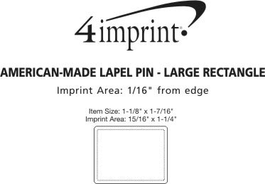 Imprint Area of Lapel Pin - Large Rectangle