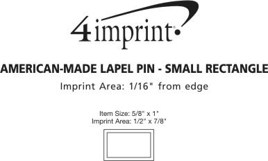 Imprint Area of Lapel Pin - Small Rectangle
