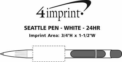 Imprint Area of Seattle Pen - White - 24 hr