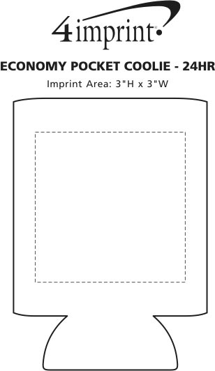 Imprint Area of Economy Pocket Can Holder - 24 hr