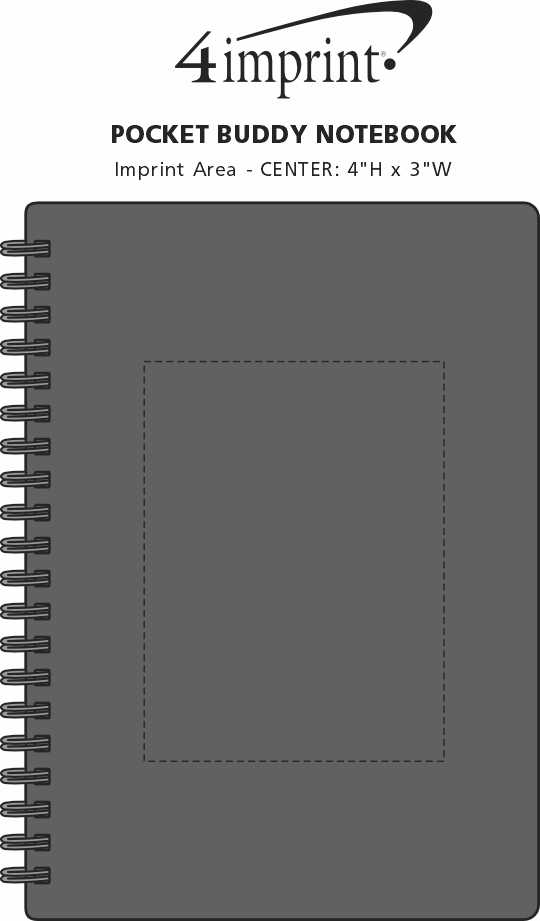 Imprint Area of Pocket Buddy Notebook