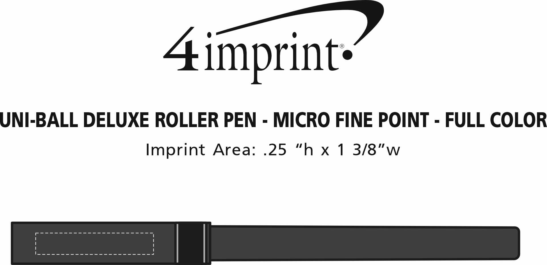 Imprint Area of uni-ball Deluxe Roller Pen - Micro Fine Point - Full Color