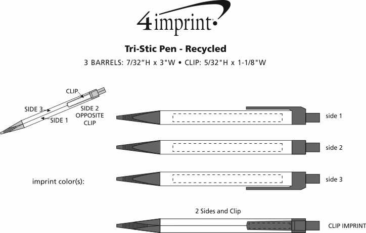 Imprint Area of Tri-Stic Pen - Recycled