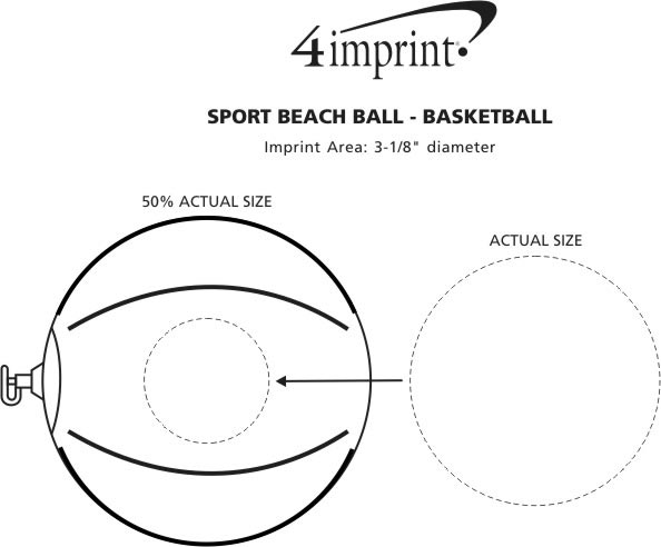 Imprint Area of Sport Beach Ball - Basketball