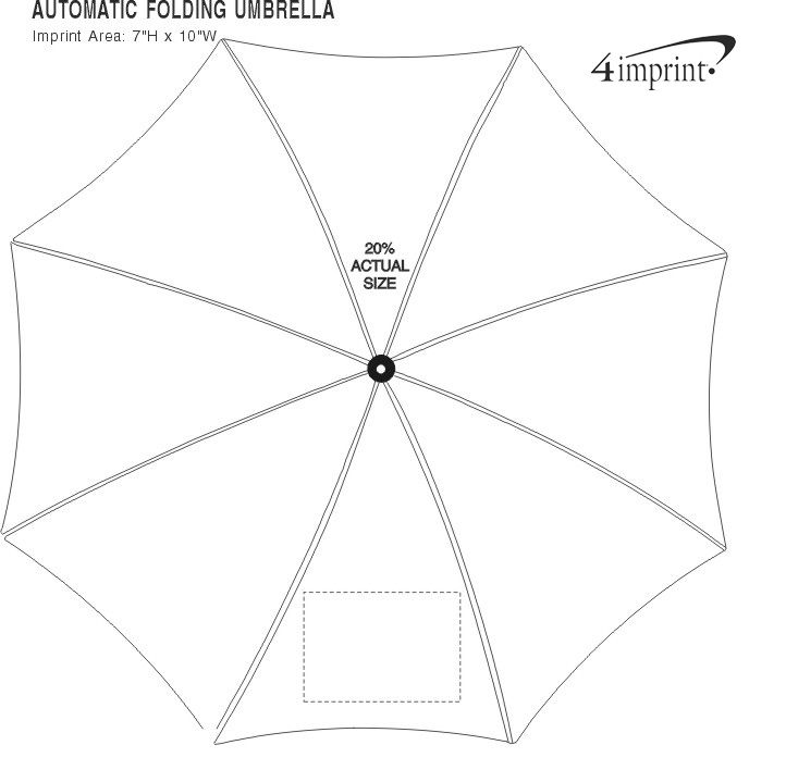 Imprint Area of Folding Golf Umbrella with Auto Open - 58" Arc