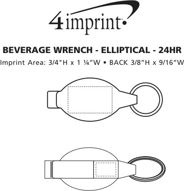 Imprint Area of Beverage Wrench - Elliptical - 24 hr
