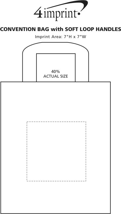 Imprint Area of Convention Bag with Soft-Loop Handles - 15-1/2" x 13"