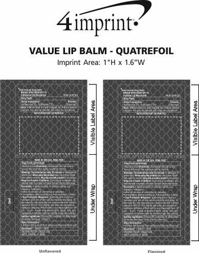 Imprint Area of Value Lip Balm - Quatrefoil - 24 hr